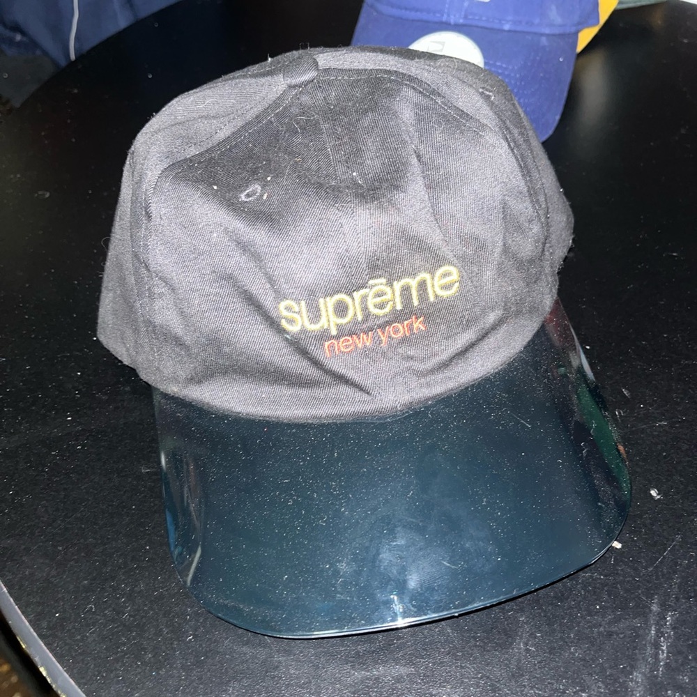 Supreme Black Cap with Transparent Visor